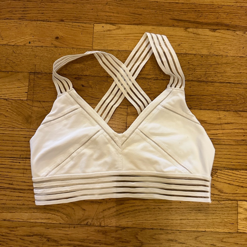 Alo white sports bra